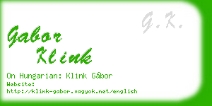 gabor klink business card